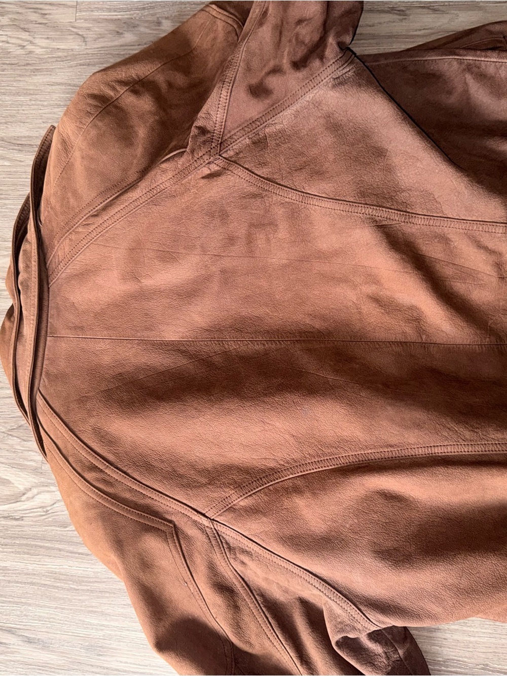 Wilson Men's Brown Leather Bomber Jacket with Snap Closure - Picture 10 of 11